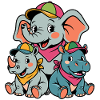 Cute Elephant, Rhino & Hippo Cartoon