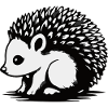Monochrome Hedgehog Silhouette