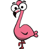 Cheerful Pink Flamingo Cartoon