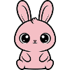 Kawaii Bunny Grands Yeux Roses Mignons