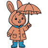 Cute Bunny Raincoat Umbrella