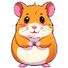 Cute little hamster with grain motif