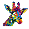 Farbige Giraffe Popart