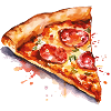 Aquarell-Pizzastück