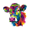 Kuh Popart Farbexplosion