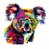 Kreativer Koala Farbexplosion