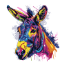 Rainbow Donkey Pop Art Portrait