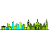 Zaragoza City Skyline Basilica Line Art