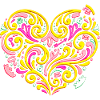 Squiggly heart full of love & romance