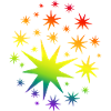 Bunte Sterne Regenbogen Farbverlauf