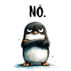 Grumpy Penguin Nope Statement Motif