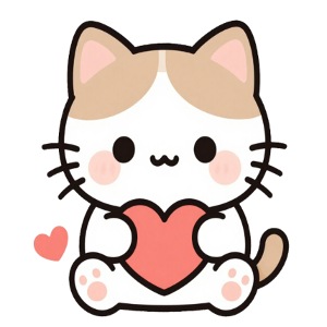 Gatto carino kawaii con il cuore