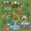 Forest Camping Adventure Illustration