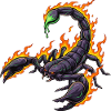 Scorpion au feu