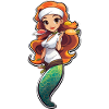 Mermaid cook with orange hair