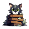 Cat Book Stack