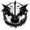 Electric guitar with bat wings