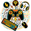 Neon Gaming Controller Motiv