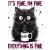 Its Fine Im Fine Kaffee Katze Humor