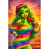 Rainbow girl in the evening light