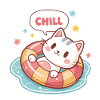 Chill Cat in Pastel Buoy