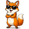 Cooler Fuchs mit Sonnenbrille