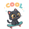 Pastel skateboard cat