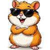 Confident hamster with sunglasses