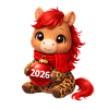 Kawaii-Pferd 2026 Weihnachtsschmuck