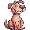 Fröhlicher kleiner Hund, bunte Kinderillustration