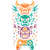 Neon Gamer Totem | Controller & Skull
