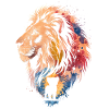 Watercolor Lion And Cub Family Art