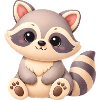 Cute raccoon in marzipan look