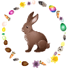 Easter bunny in Easter spring wreath