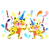 Partykatzen Neonfarben