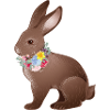 Hand drawn bunny with spring flowers