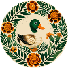 Ente im Blumenkranz Volkskunst