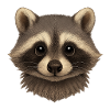 Waschbär Kopf Tierkopf niedlich 