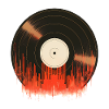 Retro Vinyl Record with Sound Waves