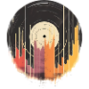 Abstraktes Vinyl Design Bunt Musik
