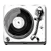 Retro Vinyl Turntable Black White