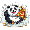 Panda Pizza Splash Cartoon