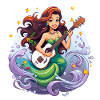 Sea musician with guitar