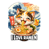 Kawaii Cat Ramen Nouilles Anime Chat
