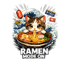 Kawaii Cats Ramen Noodles Japan Retro
