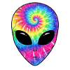 Psychedelisches Batik-Alien-Gesicht