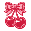 Valentine Cherries with Pink Bow