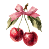 Cerises avec ruban | Saint-Valentin - Amour