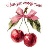 Cerises avec ruban | Saint-Valentin - Amour