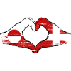 Grønland Danmark flag hænder hjerteform brugt